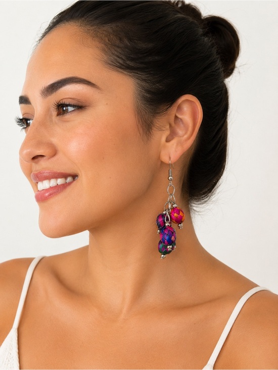 Jewelry - 🌺 Handmade Mexican Palm Fiber Earrings – Colorful Artisan Design 🌺